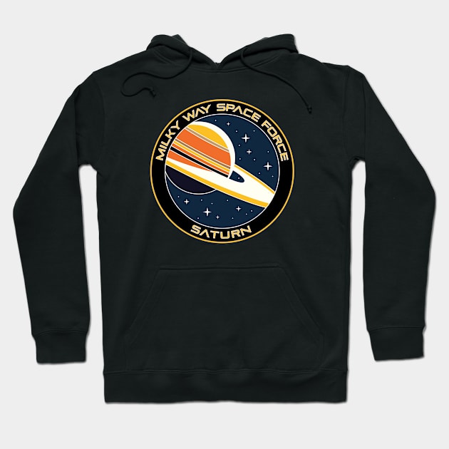 Milky Way Space Force - Saturn Hoodie by The Antlered Wolf